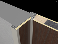 Porte intérieure en composite bois avec cadre en aluminium série 55, étanche, anti-déformation, insonorisée, WPC Alu-Wood, sur mesure