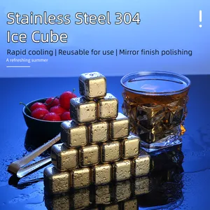 Wholesale Beverages Quick Cooling Ice Stone Stainless Steel 304 Ice Cubes For Bar Accessories