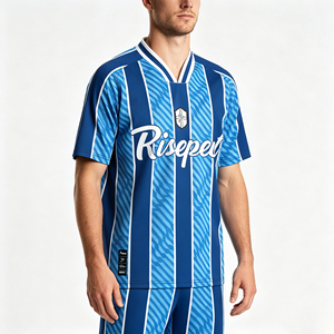 <span class=keywords><strong>Maglia</strong></span> da <span class=keywords><strong>Calcio</strong></span> Traspirante e Resistente all'Usura, Polo Classica a Righe per <span class=keywords><strong>Uomo</strong></span>, per Allenamento Casual - Product Image 1