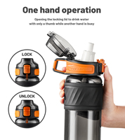 Bouteille d'eau de sport personnalisée écologique 500ml 600ml en Tritan avec paille, sans BPA, en plastique, pour la course et les enfants