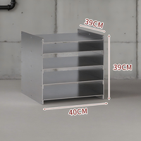 Table Basse de Chevet en Acier Inoxydable Style Industriel avec Rangement, Meuble Modulaire Combinable pour Salon et Chambre