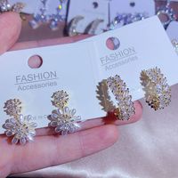 Boucles d'oreilles en zircon en gros, assortiment de boucles d'oreilles scintillantes en strass, mélange aléatoire de boucles d'oreilles coréennes tendance