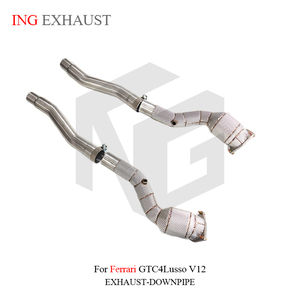 Tubo de Escape de Acero Inoxidable de Alto Flujo ING Ferrari para Ferrari <span class=keywords><strong>GTC4Lusso</strong></span> V12 con Protector de Calor, Piezas de Escape de Alta Calidad - Product Image 3