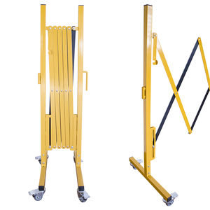 Barrière de sécurité pliable en acier extensible de <span class=keywords><strong>2</strong></span>,5 m, barrière mobile rétractable pour le contrôle des foules avec roues pour les événements de construction - Product Image 2