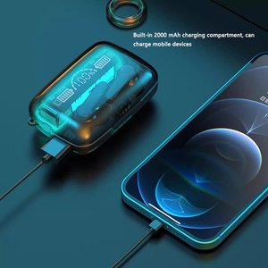 M19 หูฟังไร้สาย BT V5.1 หูฟังตัดเสียงรบกวนจอแสดงผล LED สเตอริโอแบบสัมผัสพร้อมกล่องชาร์จ 2000mAh - Product Image 3