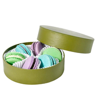 Boîtes personnalisées avec logo, boîte ronde en carton rigide pour macarons, chocolats, bonbons, biscuits, noix, emballage de macarons