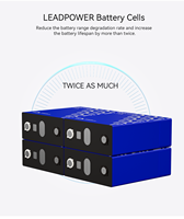 Cellules de batterie au lithium-ion LiFePO4 prismatiques solaires LeadPower EV 3.2V 50AH-314AH sur réseau hors réseau