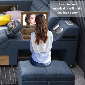 Lit intelligent en cuir de luxe multifonctionnel, lit plateforme king size, tissu doux, rangement, lit moderne avec haut-parleur musical 9879 M - Product Image 3