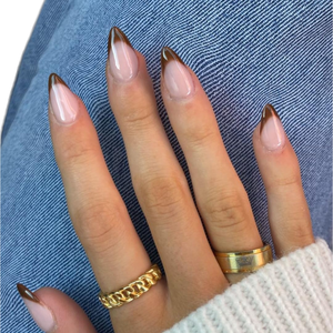 KQueenest 30 <span class=keywords><strong>Uñas</strong></span> Postizas Marrones con Punta Francesa, Forma Almendrada Corta, Acrílicas, Color Nude Natural, para Mujer, Otoño/<span class=keywords><strong>Invierno</strong></span> - Product Image 1