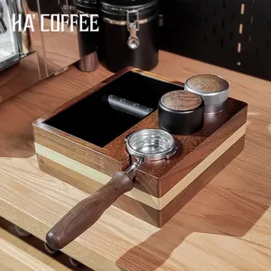 Meervoudig Functie Koffie Knock Box Sabotage Stand Walnoot En Beuken Barista Tool