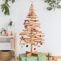 Décoration de Noël en bois personnalisée : Arbre de Noël artisanal en bois pour fêtes