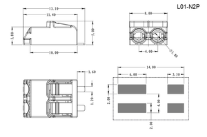BELEKS 2ピンクイックコネクト<span class=keywords><strong>PCB</strong></span>端子ブロック、PA46コネクタ、LEDストリップ配線用18-24 AWG、300V 9A - Product Image 4