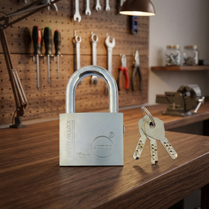 Cadenas en laiton massif 60 mm AUDDY, serrure à cylindre 3 clés pour portes, portails et sécurité, cadenas en laiton robuste AUDDY 60 mm - Product Image 3