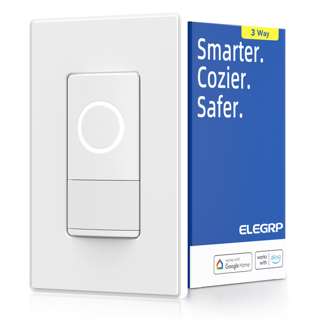Smart Light Sensor Switch,  2.4GHZ Wi-Fi 3 Way Sensor Switch Compatible with Alexa and Google Assistant