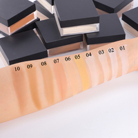 Poudre libre matifiante multi-couleurs de marque propre, poudre fixatrice cosmétique carrée, contrôle du sébum, illuminateur, correcteur, étiquetage minéral foncé