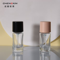 Botol pompa Foundation Serum kaca silinder transparan, mewah untuk krim rias wajah maskara pembersih wajah masker wajah