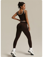 Ensemble de yoga sans couture pour femmes, soutien-gorge de sport sans manches et pantalon d'entraînement rehausseur de fesses, leggings de fitness d'extérieur, ensemble de tenues Y2K