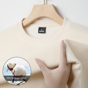 Suéter pesado de 320g para <span class=keywords><strong>hombre</strong></span>, cuello redondo de algodón puro de alta calidad, cuello alto, <span class=keywords><strong>camisa</strong></span> Base informal, patrón sólido para primavera Otoño, niños y hombres - Product Image 6