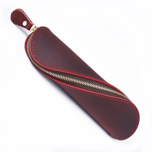 New Handmade T09 Pencil case Creative S-shaped Vintage Cowhide Pen Sleeve Fashionable Crazy Horse Leather - Product Image 6