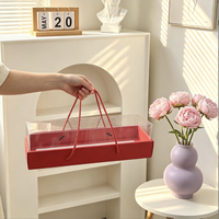 Boîte à bento transparente rose fantaisie avec séparateurs pour fleurs, produits de boulangerie, aliments, emballage pour le thé de l'après-midi