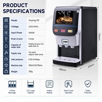 Distributeur de boissons chaudes instantanées à 3 saveurs, machine à café, thé au lait, boissons chaudes, machine à préparer des boissons chaudes instantanées