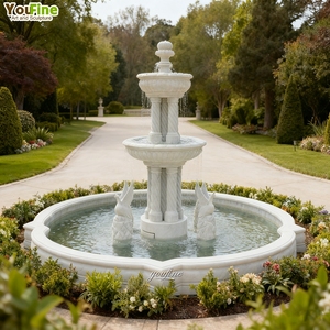 Classic White Stone Marble Fountain with Horse Sculptures <strong>Large</strong> Outdoor <strong>Water</strong> <strong>Feature</strong> <strong>for</strong> Hotel <strong>Garden</strong> Plaza Landscape - Product Image 6