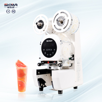 Machine de scellage automatique de gobelets en acier inoxydable certifiée CE SKMA pour l'emballage en carton/papier et film, thé à bulles, café et jus