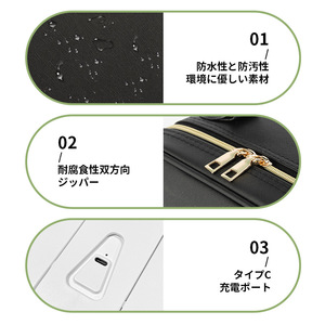 Bolsa de cosméticos Jia Yao con espejo LED desmontable, estuche de almacenamiento de maquillaje portátil de gran capacidad para viajes y uso diario - Product Image 2