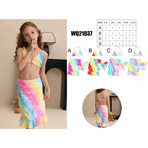 Costume da bagno intero HDJ con controllo pancia, scollo all'americana, stampa floreale e gonna, per bambine, taglie 4, 6, 8, 10, 12, 14 - Product Image 3