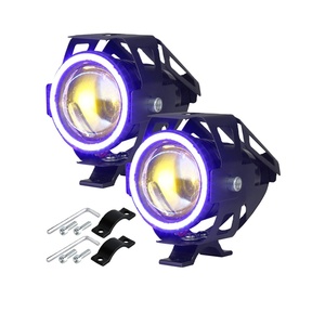 YHMOTO Universal 12v <b>LED</b> <b>Mini</b> Spot Fog <b>Light</b> Angel Eyes U7 Headlight for Moto - Product Image 1