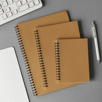 Cuaderno de Espiral con Cubierta de Cuero Vacuno Negro Simple, Bloc de Notas B5 A5, Cuaderno de Dibujo, Personalizable con Logotipo
