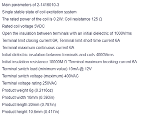 2-1416010-3 <span class=keywords><strong>RE</strong></span> SCHRACK通用继电器SPST-NO 1形成5VDC线圈通孔214160103 PC引脚 - Product Image 3