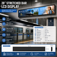 Écran publicitaire numérique LCD intelligent étiré pour affichage commercial intérieur avec écran ultra-large et solution personnalisée