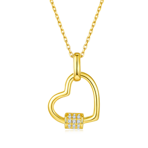 Colgante en forma de corazón con núcleo de bloqueo S925 plata moissanite D grado 0.1CT - Product Image 3