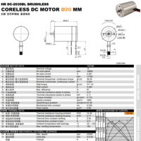 Moteur BLDC sans balais 20*30, 20 mm, à rotor interne intégré, à cuve creuse, 12 V CC, 3 phases, 20000 tr/min, avec encodeur pour robot éducatif