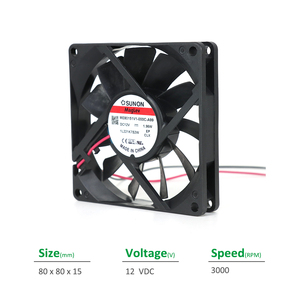 พัดลมระบายความร้อนแบบแกน SUNON ME80151V1-000C-A99 ขนาด 80x80x15 มม. 12VDC 163mA 1.96W 3000RPM 37.0CFM  แบบ Vapo Bearing สำหรับตู้  OEM ODM - Product Image 2