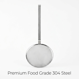 Cuillère écumoire <span class=keywords><strong>professionnelle</strong></span> en acier inoxydable 304 robuste à mailles fines avec long manche pour usage commercial - Product Image 1