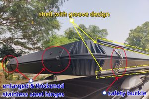 Tente de toit rigide en aluminium, forme triangulaire, pour 1-2 personnes, 4x4 tout-terrain, tente d'été Oxford avec support - Product Image 5