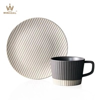 Ensemble de tasses à café japonaises en céramique et porcelaine de 200 cc, design personnalisé, tasse et soucoupe, ensemble cadeau