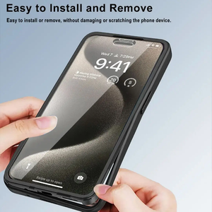 Pour <span class=keywords><strong>iPhone</strong></span> <span class=keywords><strong>11</strong></span> à 17 Pro Max Film de protection de téléphone portable intégré couverture arrière antichoc magnétique anti-chute - Product Image 2