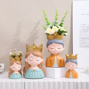 王と女王の植物ポットROOGOノベルティフィギュア空気植物ボックス多肉植物サボテンポット手工芸品ギフトデスクアクセサリー - Product Image 6