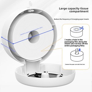 <span class=keywords><strong>Distributeur</strong></span> mural moderne de <span class=keywords><strong>papier</strong></span> <span class=keywords><strong>toilette</strong></span> en rouleau grand format pour cuisine, salle de sport, salle à manger, toilettes, salle de bain – Étanche, en ABS - Product Image 4
