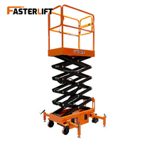 FASTERLIFT FL Mini-élévateur à ciseaux électrique portable 3m-5m autopropulsé avec pieds pliants en acier allié, empattement de 1050 mm