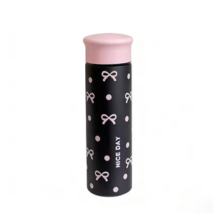 New Creative Stainless Steel Thermos <b>Cup</b>, Portable Mini Water Bottle with Tea Filter for Students Custom Logo - Product Image 1