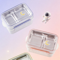 Boîte à lunch compartimentée en acier inoxydable de qualité alimentaire, hermétique, pour étudiants, employés de bureau, pique-niques et voyages