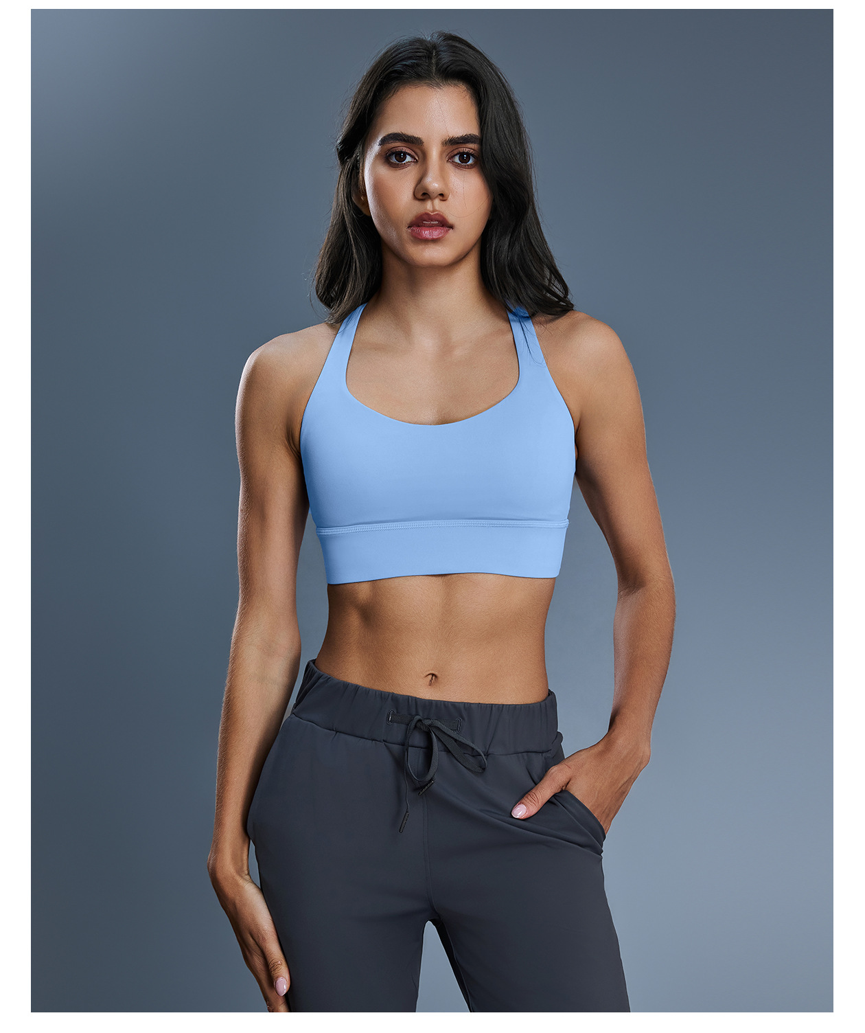 New Women's High- Cross-Back Sports Bra-Shockproof & Push-Up Spandex/Nylon Material Removable Chest Pads