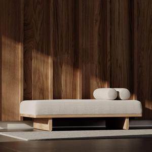 Banc en bois minimaliste avec coussin pour chambre ou dressing - Product Image 1