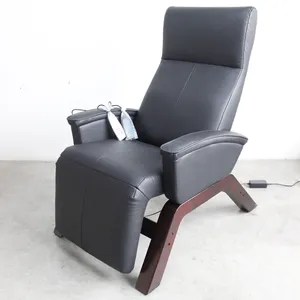 木质支撑黑色聚氨酯皮革零重力躺椅聚氨酯/聚氯乙烯躺椅舒适放松零重力躺椅