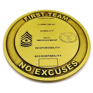 Live The Legend 1st Cavalry Division First Team Presented For Excellence Antique Gold Soft Enamel Custom Challenge Coin