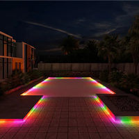 Bandes lumineuses solaires LED à tube flexible alimentées en courant continu RVB blanc chaud IP65 avec panneau solaire 5m 10m 20m pour la décoration de panneaux d'affichage à marches